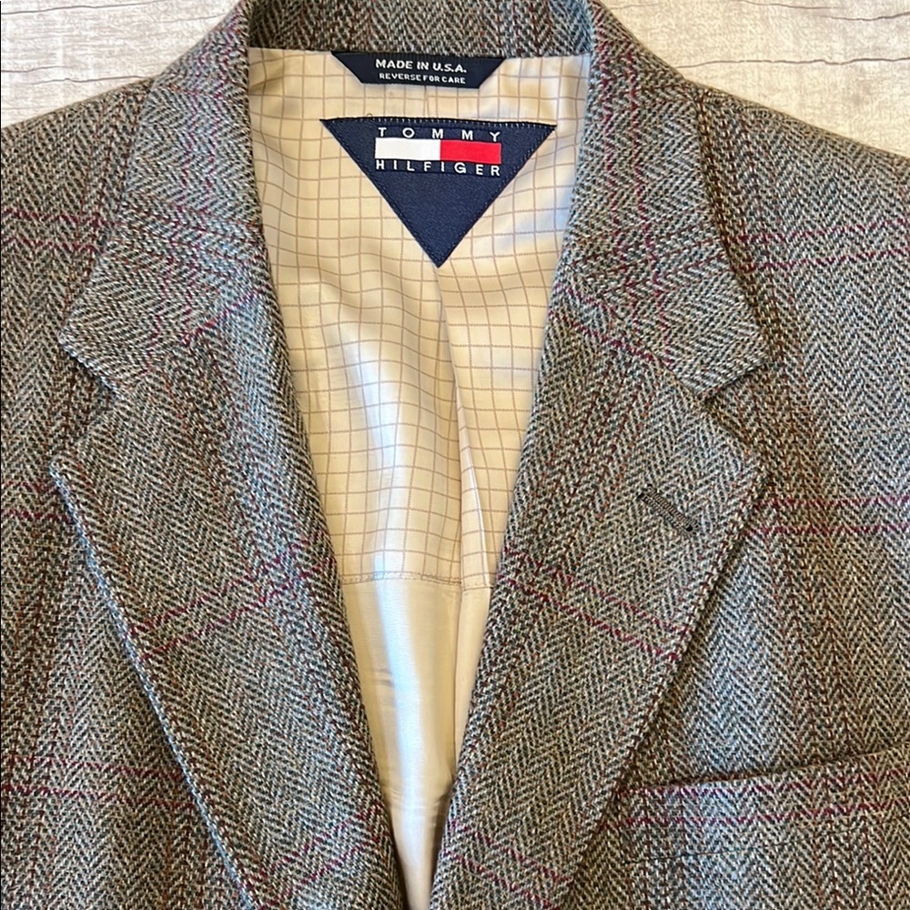 Vintage Tommy Hilfiger Blazer Jacket Wool Suit‎ Sport Coat Academia USA Union